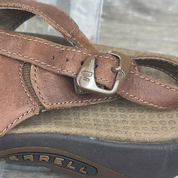 Merrell Terrain Ari Lattice J36612 Women’s Sz 9 Agave Brown Leather Strap Sandal - Picture 12 of 14